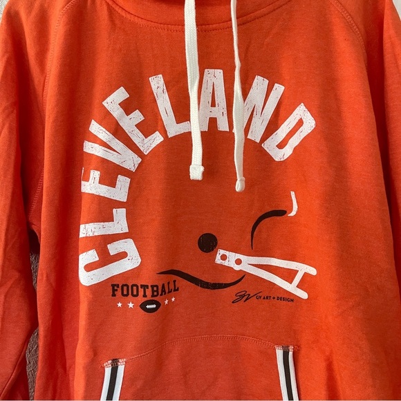 GV ART + DESIGN Cleveland Football Orange Hoodie XXL - Picture 2 of 5